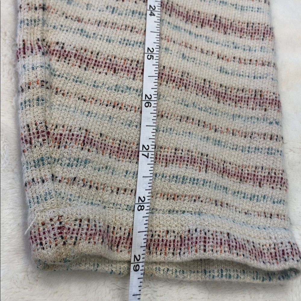 Lucky Brand boho striped hoodie sweatshirt neutral tones beach resort vibes SZ M - Picture 8 of 9